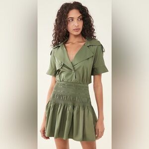 Self Portrait Khaki Trench Mini Dress
